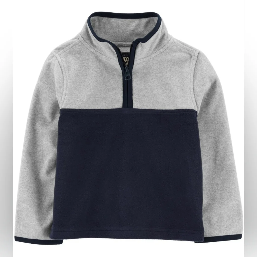 OshKosh B'gosh Toddler Colorblock Microfleece Cozie Size 5T Navy Blue & Grey